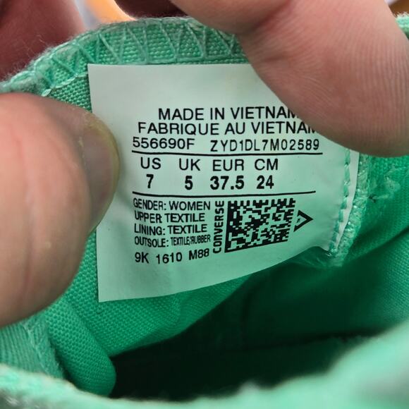 Converse CTAS Chuck All Star Shoreline Ox Green Glow Casual Sneakers Womens 7 - Picture 11 of 11